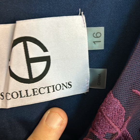 NWT JS Collection women’s embroidered boat-neck mesh dress in beautiful purple - Picture 7 of 8